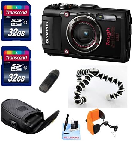 Olympus Stylus Tough TG4 Water Proof Digital Camera + 32GB Transcend SD Memory Cards + Floating Wrist Strap + Spider Tripod + Camera Pouch