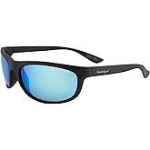 Islander Eyes Martinique Polarized Sunglasses for Men or Women Sports Wraparound Matte Black Frame w/Blue Mirror Lens