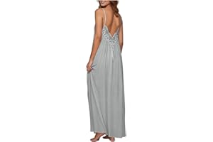 Women Backless Dress Lace Sleeveless Summer Dress 2026 Cami Dresses Spaghetti Strap Flowy Long Sundress with Back Tie