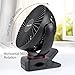 AngLink Clip on Fan for Stroller, Rechargeable Battery Mini Desk Fan, 4 Speeds, Black