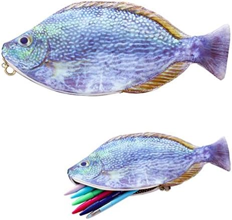 Tinaistina Fish-like Waterproof Pencil Zipper Pouch, Blue