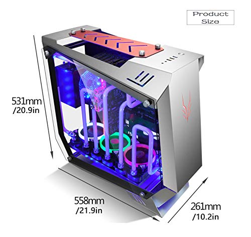 GOLDEN FIELD 5300 ATX Case Full Tower PC Gaming Computer Case ATX/M-ATX/ITX Desktop Computer Shell Cases with Tempered Glasse