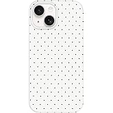 Hython for iPhone 14 Case &amp; iPhone 13 Case Cute Polka Dot Aesthetic Design Simple Cover 6.1", Thin Slim Anti-Scratch Soft TPU Bumper Shockproof Rubber Protective Phone Cover Women Girls Girly, White