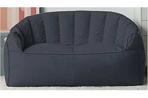 Bean Bag Chair Beanless Dorm Chair for Adults, Double Seats Sofa Lounger Couch Furniture for Indoor and Outdoor Dark-Grey