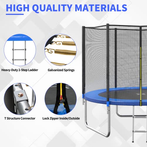 SKOK 400LBS Trampolines 8FT Recreational Trampoline with Safety