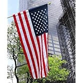 American Flag Pole Sleeve Banner Style 2.5x4 Ft USA US Flag Embroidered Stars Heavy Duty Durable For Outdoor Outside(No Grommets)