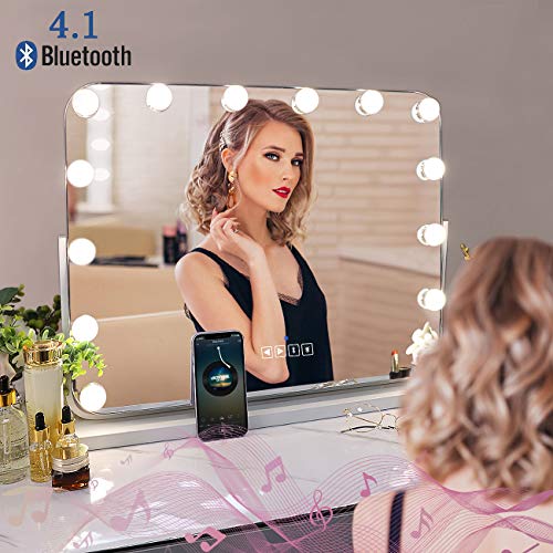 COOLJEEN Large Hollywood Makeup Mirror with 14 LED Bulbs 3 Color