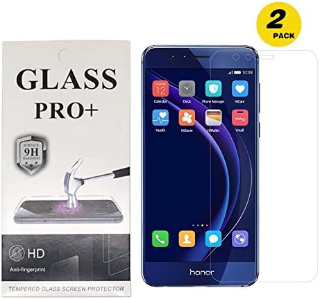 lzfyoo Huawei Honor 8 Screen Protector 2 Pack Premium Clear Tempered Glass Screen Protector, Anti-glare Anti-fingerprints High Definition 0.33mm 9H Screen Hardness for Huawei Honor 8