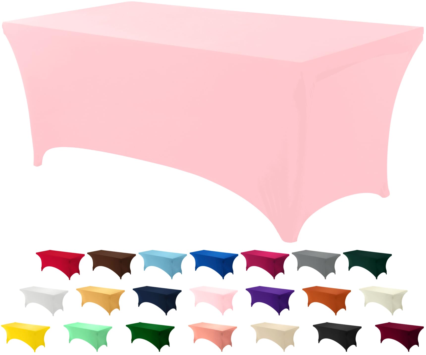 Photo 1 of Utopia Kitchen 6FT Spandex Tablecloth [1 Pack, Pink] 200 GSM Stretch, Fitted, Washable and Wrinkle Resistant Table Cloth Rectangle Cover for Trade Shows, Wedding, Parties [72Lx30Wx30H Inch]