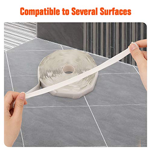 Kohree Butyl Seal Tape RV Putty Rubber Sealant Tape White, 1/8Inch x 3/4Inch x 30Foot, Leak