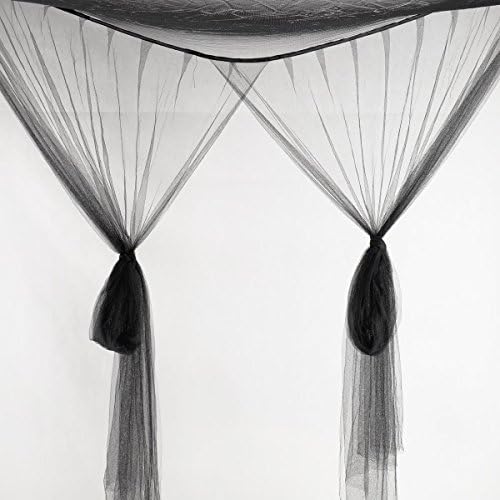 Dragon Advance 4 Corner Post Bed Canopy Mosquito Net Full Queen King Size Netting Black Bedding
