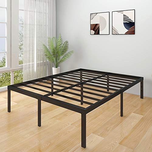 LOTCAIN 18 Inch Metal Platform Bed Frame/3500lbs Heavy Duty Steel Slat