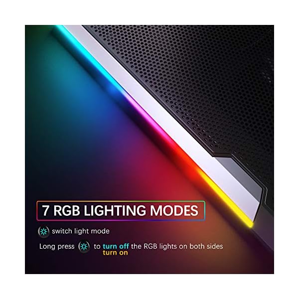 TopMate-C11-Laptop-Cooling-Pad-11-173-RGB-Gaming-Laptop-Cooler-High-Speed-6-Fans-Cooling-Stand-5-Adjustable-Hight-Phone-Stand-and-2-USB-Ports TopMate C11 Laptop Cooling Pad RGB Gaming Notebook Cooler, Laptop Fan Stand Adjustable Height with 6 Quiet Fans and…