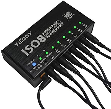 Vitoos ISO8 Isolated Output Power Supply Mute Noise-reduction Portable Guitar Effects Pedals Power Supply with Multi Way of Ballylelly