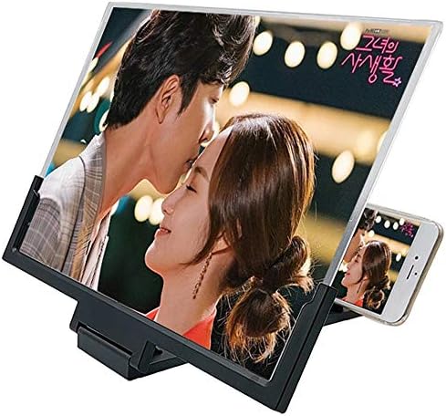 Gfbyq 14 Inch Screen Magnifier 3D Video Screen Amplifier Mobile Phone Screen Magnifier Eyes Display Folding Enlarged Expander Stand (Color : Black)