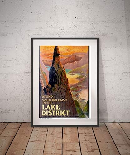 Rac76yd lake district lake The Lakes Lakeland England lake district travel poster Lakeland poster The Lakes poster wall decor vintage