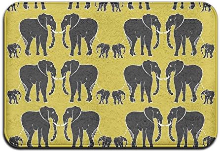 XEIYGKXL Elephant Parent Baby Casual Runner Doormats For Entrance Way Indoor Modern Artist Floor Mat (Size:23.6"(L) X15.7"(W)) Resistant PVC Transparent Backing