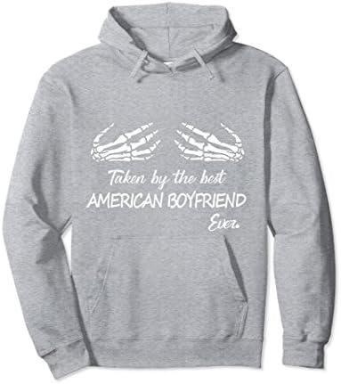 Unisex Taken by the best american boyfriend ever hoodie Medium Heather Grey