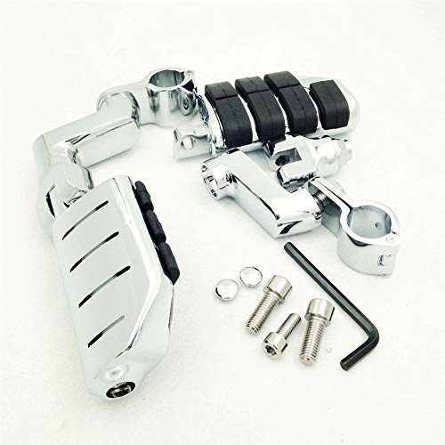 XKMT-Chromed Highway Clamps 1.5" Large Foot Pegs Compatible With V-STAR Roadstar VULCAN [B0125VPVXM]
