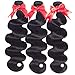 Hermosa Brazilian Hair 3 Bundles (10 12 14inch) Body Wave Human Hair 100% Unprocessed Virgin Hair Weave Black Color