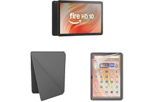 Amazon Fire HD 10 Convenience Bundle with Case and Screen Protector (32GB, Black)