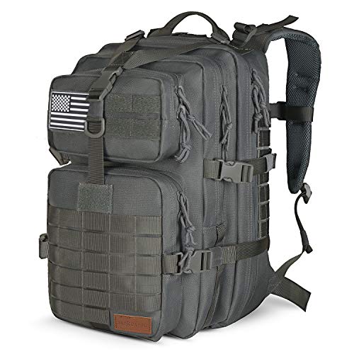 SunsionPro MTB-231 Military Tactical Backpack Large Army 3 Day Assault Pack Molle Bag Travel Rucksacks for Outdoor Hiking Camping Trekking Hunting, 43L (Gray)