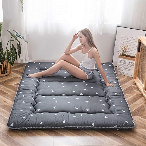 MAXYOYO Grey Triangle Japanese Floor Futon Mattress, Tatami Floor Mat