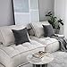 Home Brilliant Pillow Cover 26 x 26 Soft Striped Corduroy Decorative Euro Throw Pillow Sham for Couch, 66x66 cm, Dark Grey