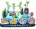 Unique 12 Piece Classic Sonic the Hedgehog Cake Topper Set Featuring 4 Sonic Rings, Super Sonic, Amy Rose, Miles Tails Prower, Sonic, Metal Sonic, Knuckles, And 2 Decorative Cake Pieces