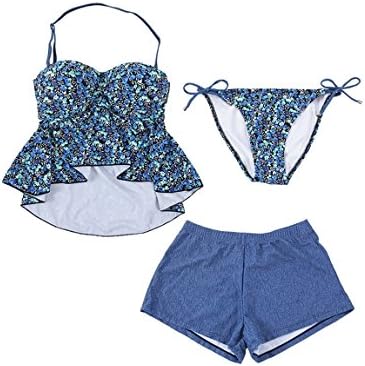 Amazon Titivate ティティベイト アンダーフレアビキニ 3点セット水着 ブルー L オーバーウェア 通販