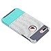 ULAK iPhone 7 Plus Case, Slim Dual Layer Protection Scratch Resistant Hard Back Cover Shock Absorbent TPU Bumper Case for Apple iPhone 7 Plus 5.5 inch,Minimal Mint Stripes+Grey