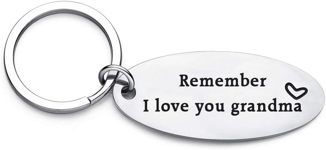 XGAKWD Mother's Day Keychain Gifts for Grandma - Remember I Love You Grandma Jewelry, Birthday Christmas Key Chain Gift for Grandmother