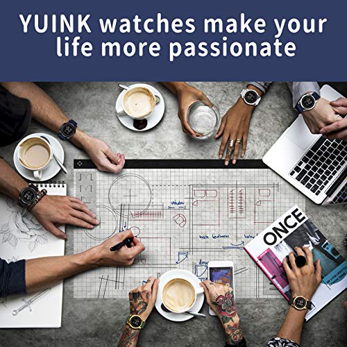 YUINK Mens Watch UltraThin Digital Sports Watch Waterproof Stainless