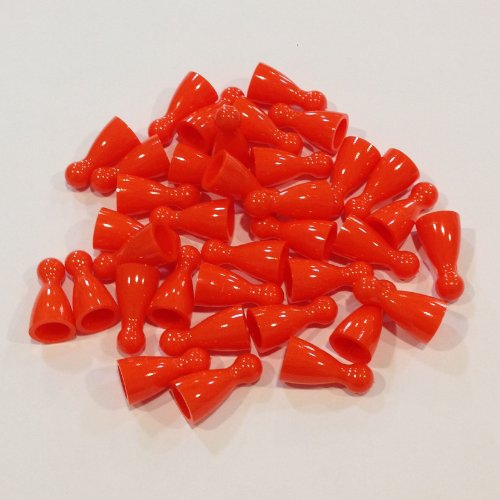 Plastic Pawns: Set of 36 Orange Color Board Game Playing Pieces (Chess & Sorry Replacement Halma Pawn Markers, Colored School Classroom Supplies, Arts & Crafts Projects, Teaching & Education Toy Resource Components, Extra Instructional Play Material)