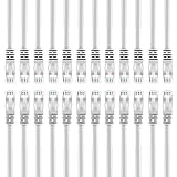 GearIT 24-Pack, Cat 6 Ethernet Cable Cat6 Snagless Patch 0.5 Feet - Snagless RJ45 Computer LAN Network Cord, White - Compatible with 24 48 Port Switch POE Rackmount 24port Gigabit