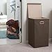 Household Essentials 5612 Collapsible Single Laundry Hamper with Magnetic Lid, Brown Coffee