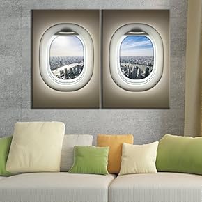 2 Panel Brown Plane Window Seat The River...