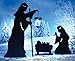 Outdoor Solar Christmas Decorations, Nativity Shadow with LED Lighted Lantern, Garden Stakes, Set of 3