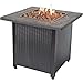 Endless Summer GAD1401M LP Gas Table Outdoor Fire Pit with Tile Mantel and Lava Rock, Fireplace, Brown primary