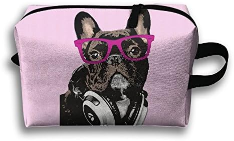 Michgton Cosmetic Bag Hipster French Bulldog Womens Durable 3D Printing Travel Multifunction Makeup Case