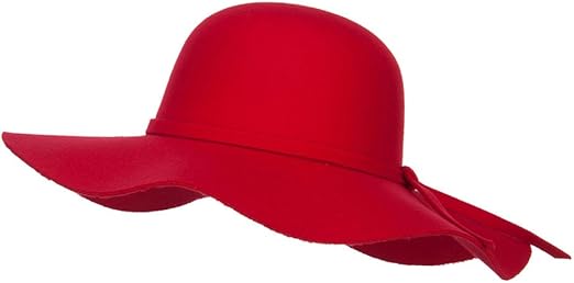 red wide brim hat