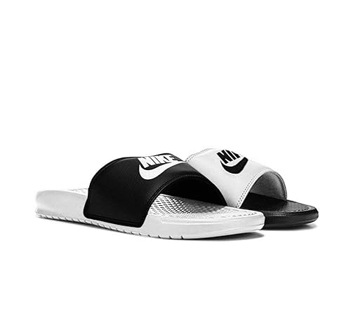 nike black and white flip flops