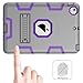 TOPSKY Compatible with Built-in Kick Stand 3 Layers Armor Case for iPad Mini,Mini 2 and Mini 3 Bundle Grey/Purple