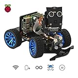 Adeept Mars Rover PiCar-B WiFi Smart Robot Car Kit for Raspberry Pi 3 Model B+/B/2B, Speech Recognition, OpenCV Target Tracking, Video Transmission, STEM Educational Robot with PDF Instructions