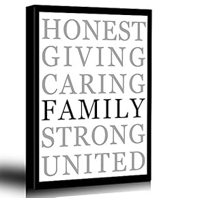 Family Values Artwork - Graphic Print - Striking Contrast Lettering - Modern Artwork - Canvas Art Home Art - 12x18 inches
