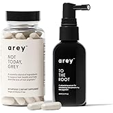Arey The System Daily Hair Serum and Supplement Treatment for Women & Men | Slows Grey Hair Growth in 3-6 Months | Promote Thicker, Fuller Regrowth | Biotin, B + D Vitamins (1 Month Supply)
