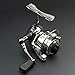 Outop Mini Ultra Smooth Lightweight Powerful Collapsible Handle Fishing Spinning Reel Black