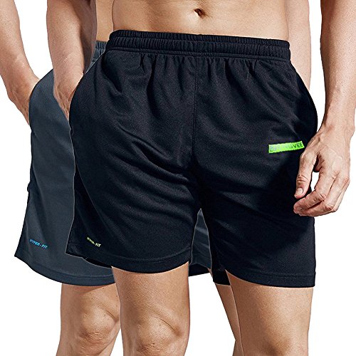 Ciguo ZENGVEE Mens Body Building Mesh Workout GYM Running Active Shorts 2pack2 M