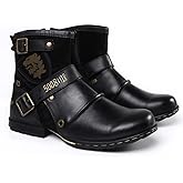 Hhhchpm Men's Motorcycle Boots Combat Casual Dress Boot for Men
