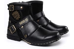 Hhhchpm Men's Motorcycle Boots Combat Casual Dress Boot for Men